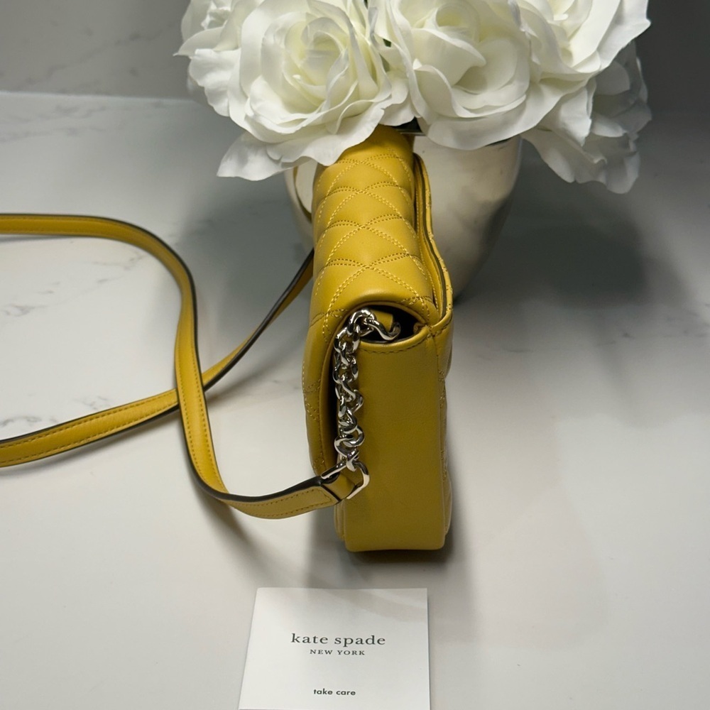 Kate Spade Natalia Mustard Quilted Crossbody Bag - Picture 9 of 15